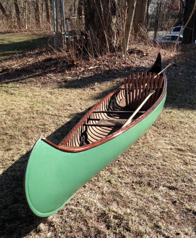 Old Town Charles River Canoe 16' Wood Canvas Nice Find Pre War Lake Pearl for sale from United