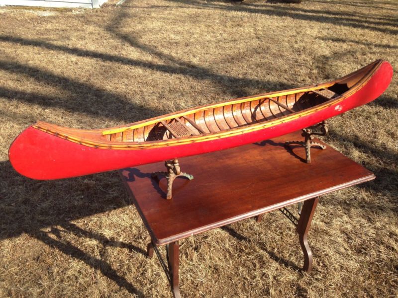 5' Salesman Sample Red Canoe Antique Kennebec Old Town 