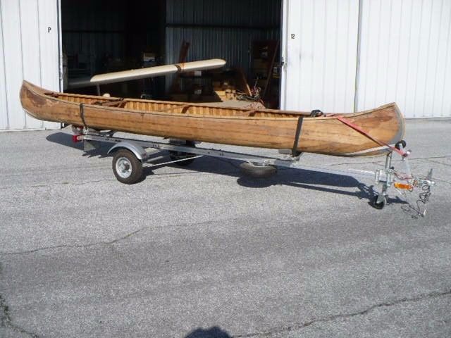 Vintage Wood Canoe Shell Lake 17ft for sale from United States