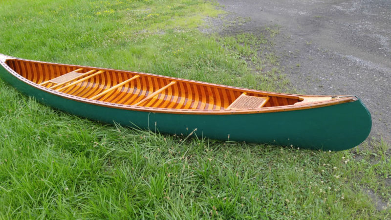 Old Town 16' Guide Model Wood/canvas Canoe Original Except ...