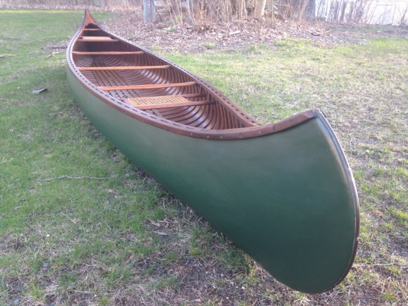 Old Town H. W. Model Canoe 17' Wood Canvas Nice Professional ...