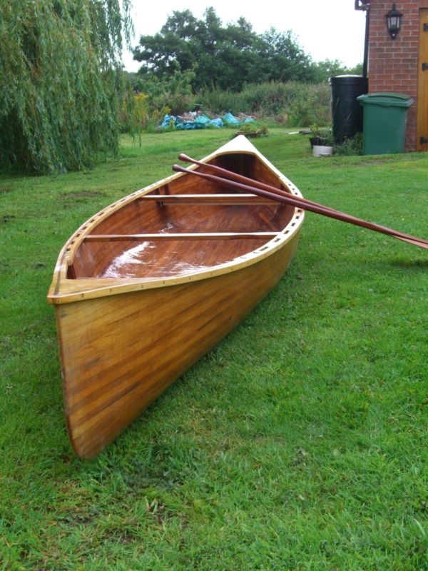 Canadian Canoe, Hand Made Cedar Strip 16ft With 2 Mahogany Paddles 1 ...