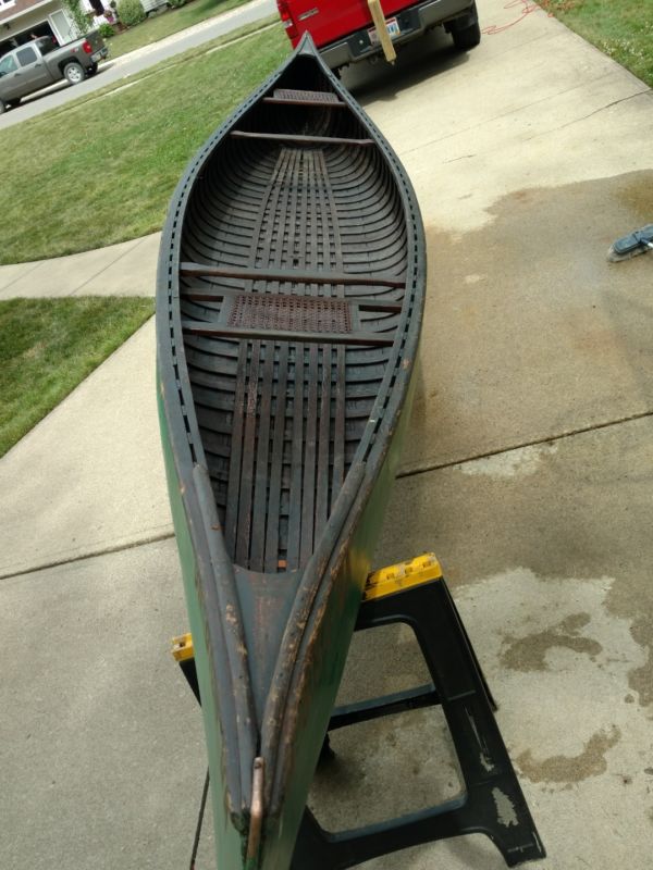 kennebec antique wood/canvas canoe for sale from united states