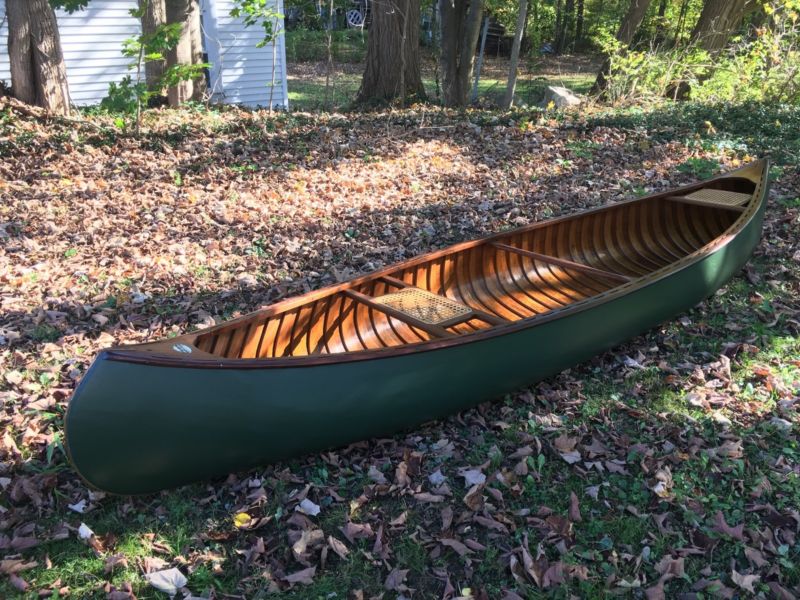 island falls canoe - custom made wood and canvas canoes