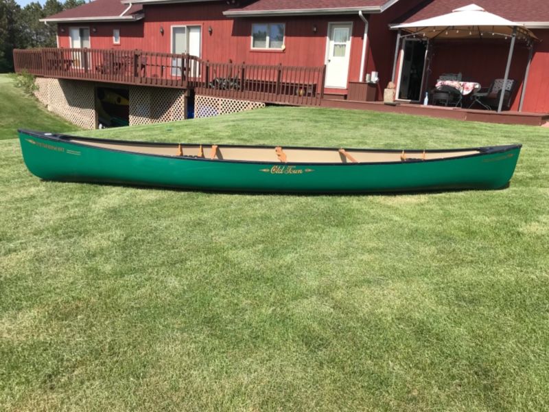 Used Old Town Penobscot 17 Foot Green Canoe for sale from United States