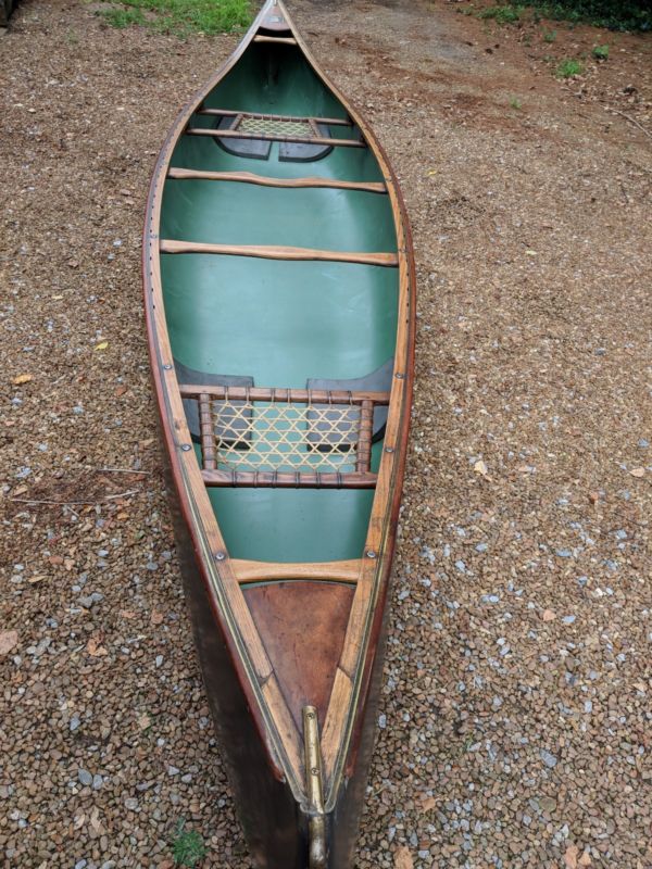 rare blue hole canoe, mahogany gunnels in very good