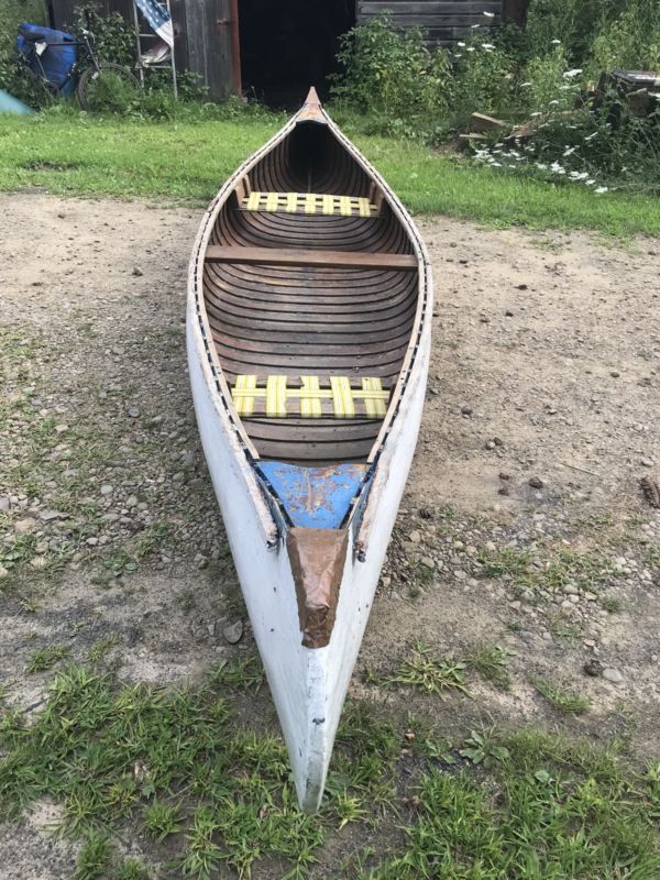 solid hand crafted wood canoe / motor boat 2012 for sale