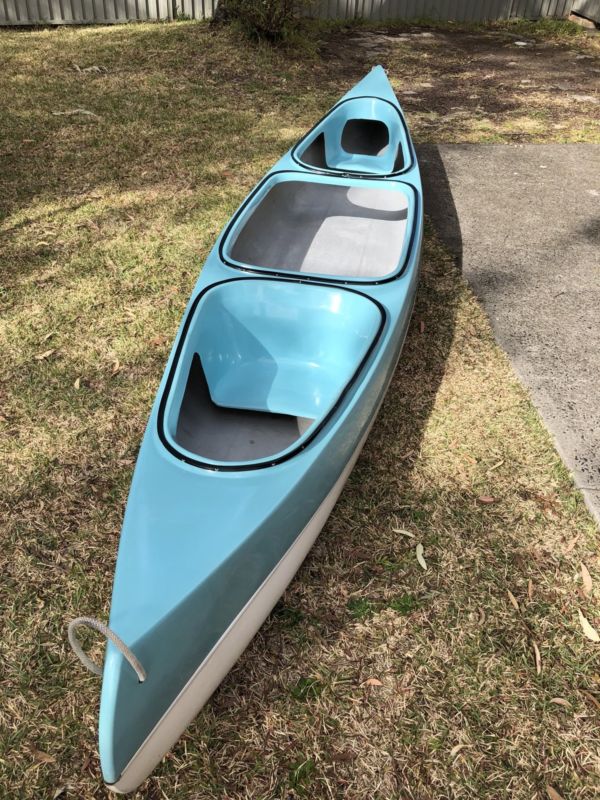 Canoe Fibreglass 4.5m Blue/white 2 Seater For Sale From Australia