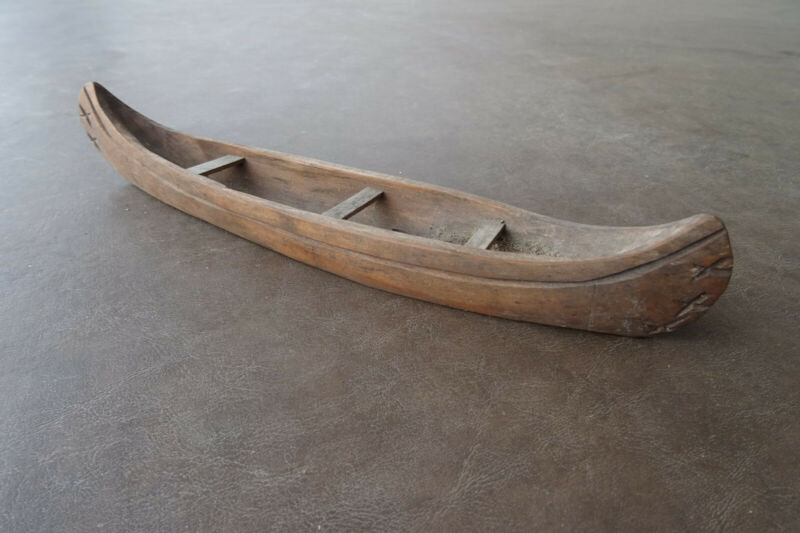 1920's Genuine Canadian Native Aboriginal Wood Canoe Model 