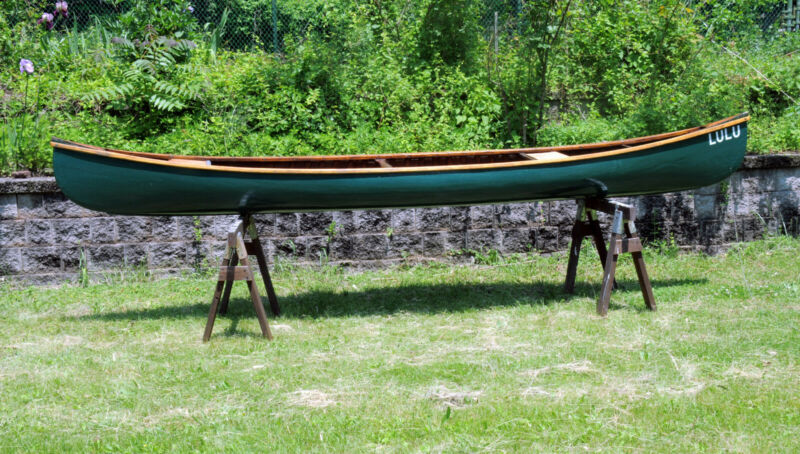 Vintage 15 Ft. Cedar Wood Canoe, Restored for sale from 