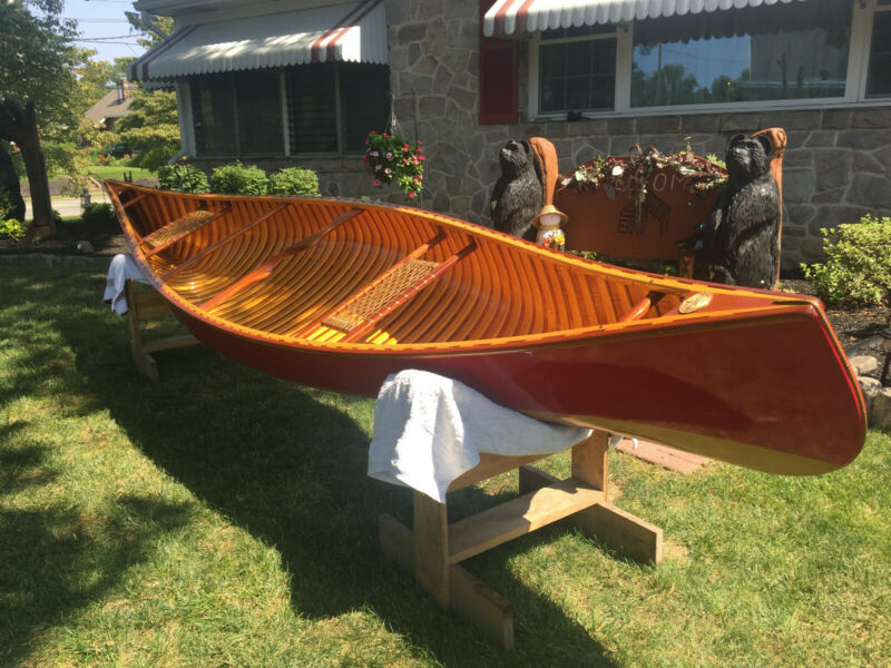 american traders 16' algonquin wooden canoe for sale from