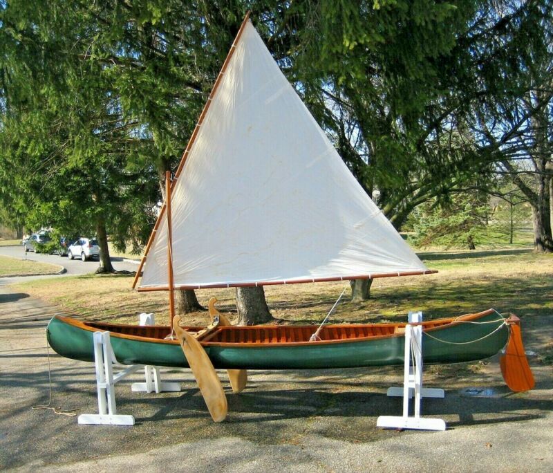 Classic Old Town Sailing Canoe 16' Guide Wood &amp; Canvas 