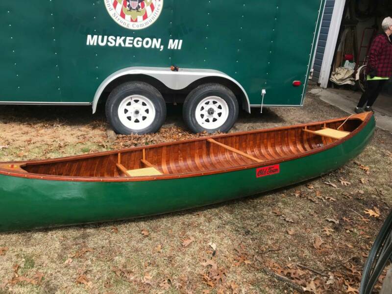 Vintage Old Town Canoe Wood &amp; Canvas Completely Restored 