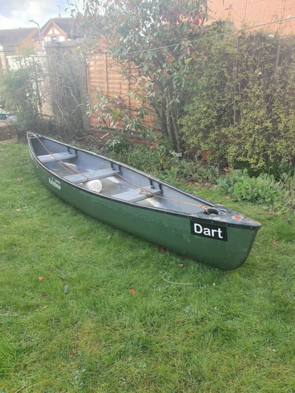 16ft Canadian Rainbow Canoe, 3 Seats, Strong Plastic, Good Used