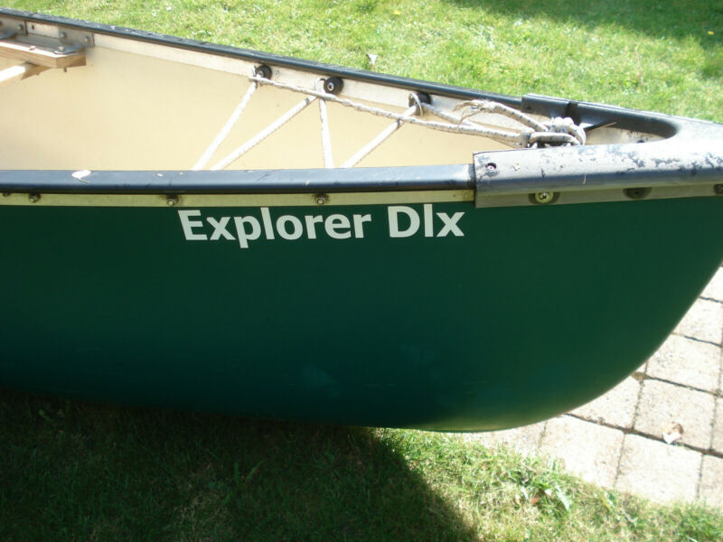 Pelican Dlx Explorer 490 RamX Open Canoe Double Wood Interior Sailing