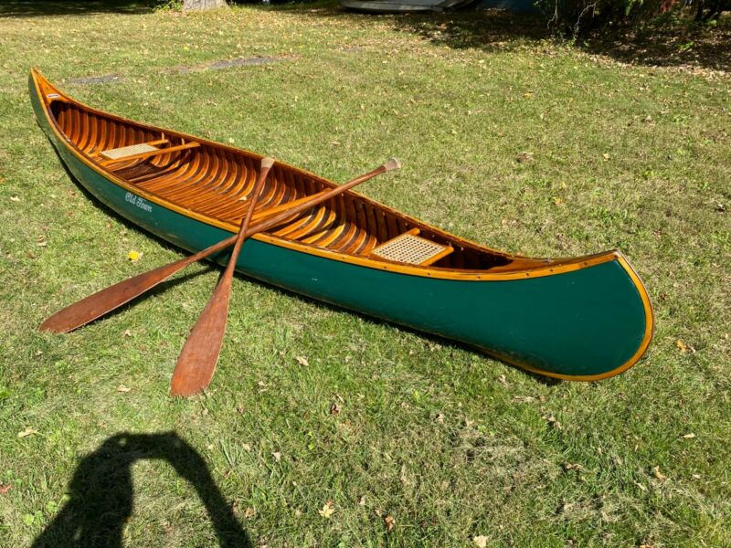 16' Old Town Canoe Wood & Canvas Fully Restored Beautiful for