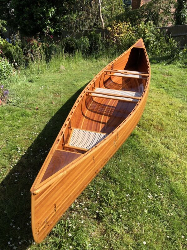 Cedar Strip Canadian Canoe 3 Seat Lightweight 31kg, 5m Handmade Wooden ...