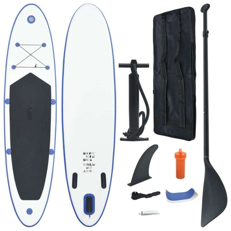 Stand Up Paddle Board Set Surfboard Inflatable Blue And White for sale ...