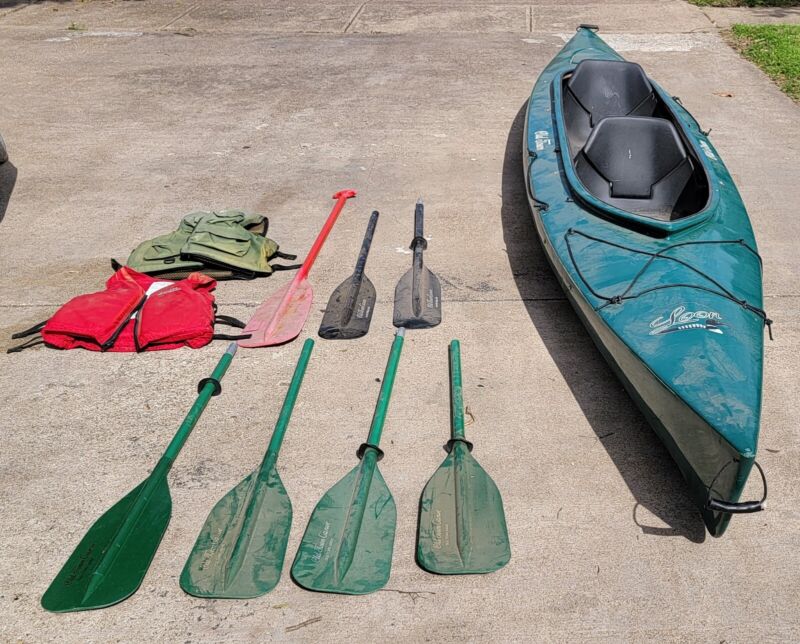 Old Town Canoe Loon Kayak 2 Seater With Paddles & Life Jackets Pickup