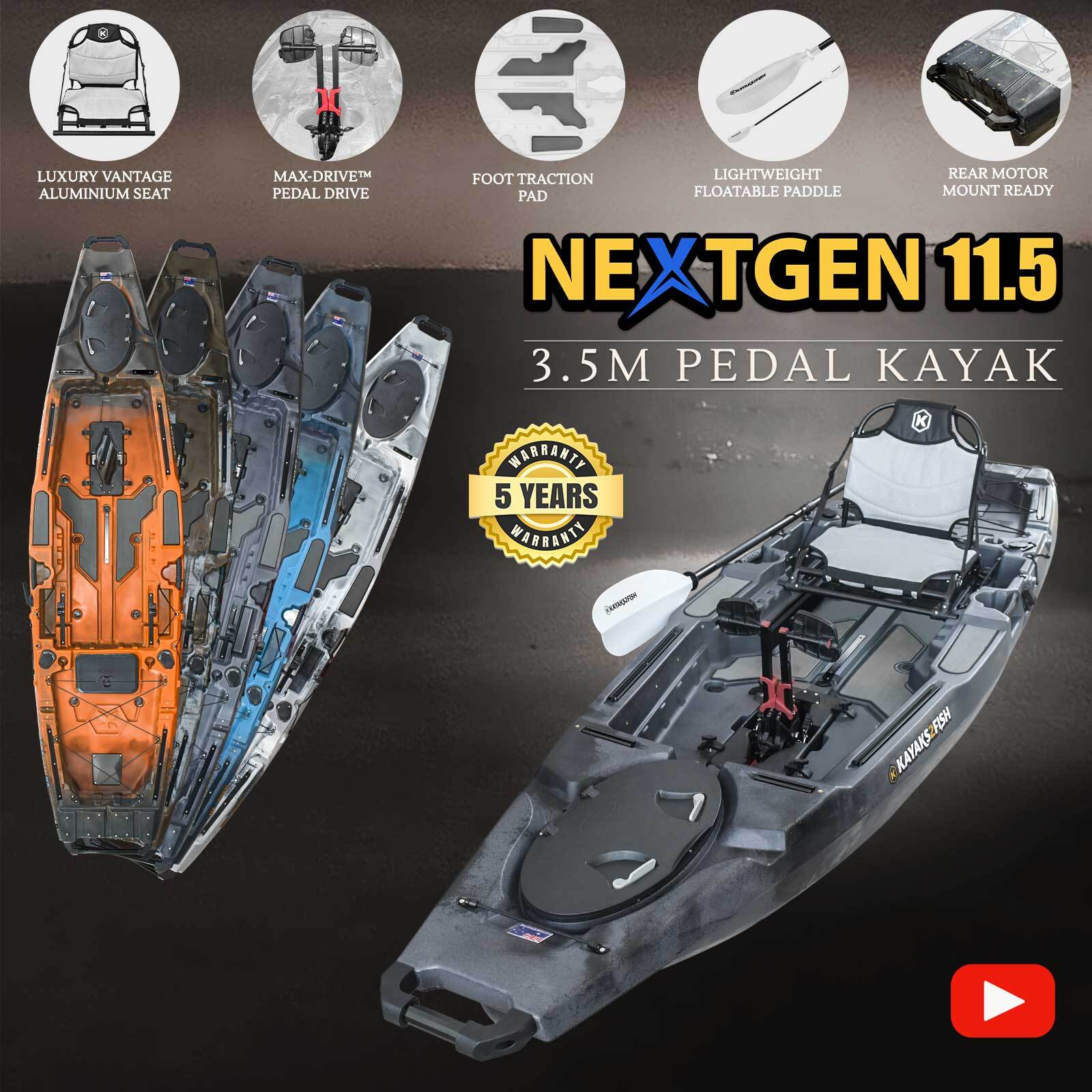 Kayaks2Fish NG11.5 Raven 3.5M Pedal Powered Kayak Sit On Top Sydney for ...