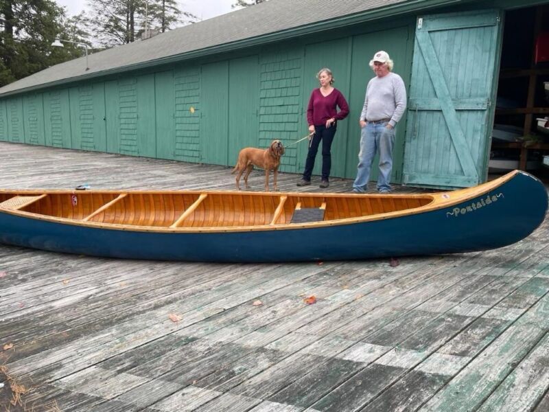 Antique Old Town Hickory School Adirondack Canoe & Paddles C1930 for ...