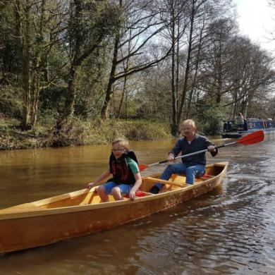 16ft Long 2 Person Hand Made Plywood Canoe - Natural And ...