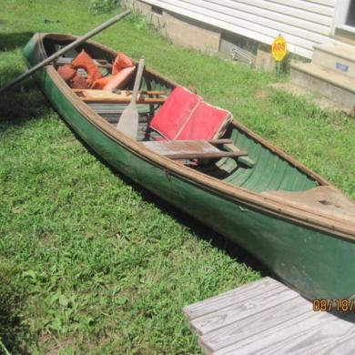yan penn canoe boat kingfisher row ft motor canvas wood original current price