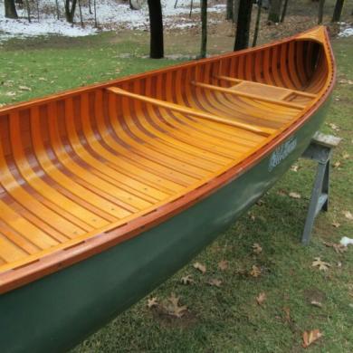 Old Town 13 Foot Cedar Strip Wooden Canoe Vintage In 