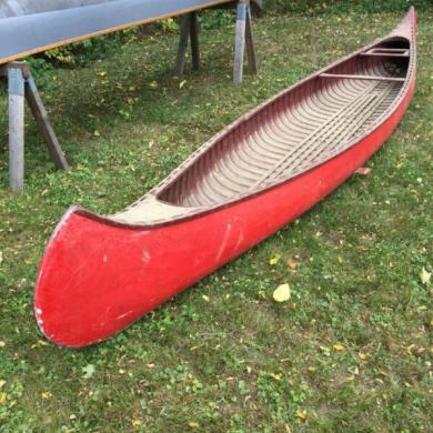 (C) 1930's Old Town Otca Model Canoe 17' Wood Canvas ...
