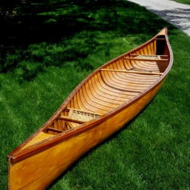 Handcrafted Wooden Canoe for sale from United States