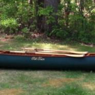 old town guide model canoe 20' wood canvas nice